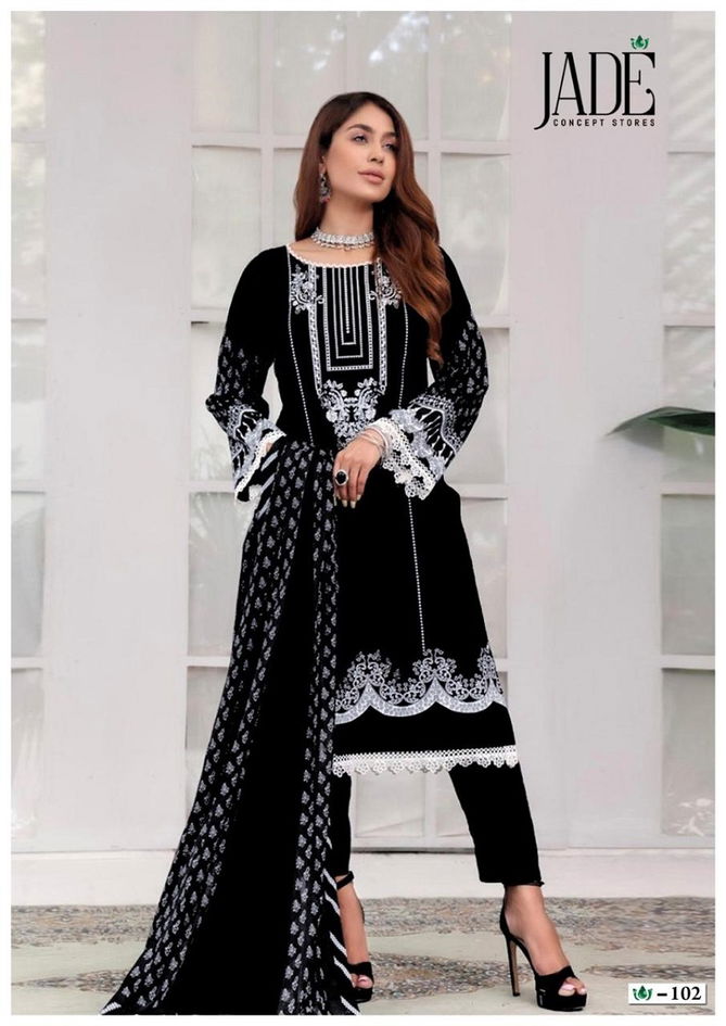 Bin Saeed Black And White By Jade Printed Lawn Cotton Pakistani Dress Material Wholesale Online
